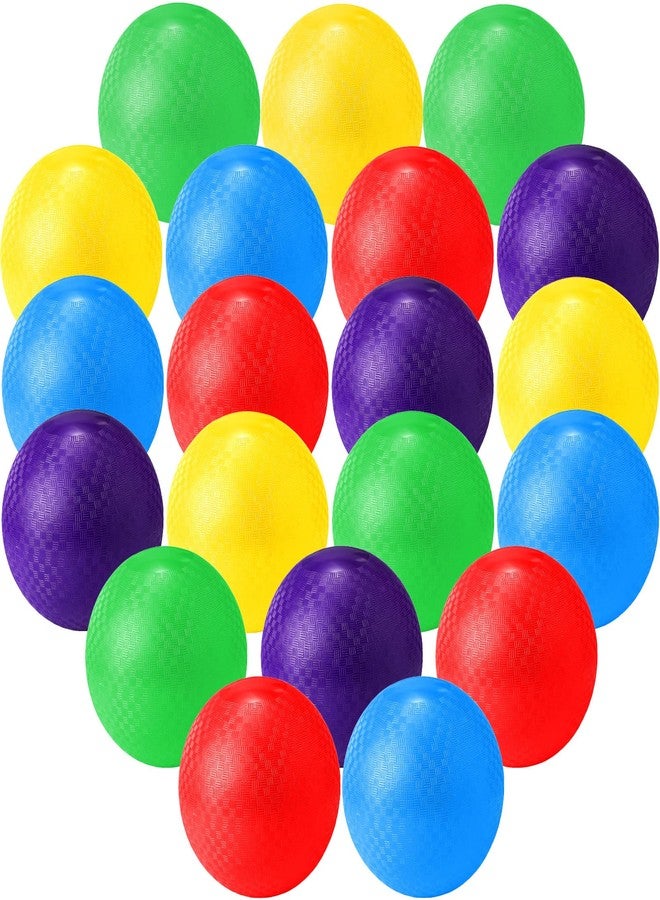 Macarrie 20 Pcs 6 Inches Playground Dodgeball Kick Balls for Kids Adults Colorful Inflatable Balls Handballs Soccer Basketball Handball Games Camps Schools Outdoors - Image 1