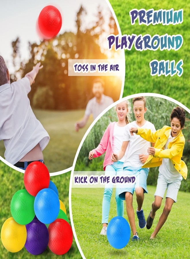 Macarrie 20 Pcs 6 Inches Playground Dodgeball Kick Balls for Kids Adults Colorful Inflatable Balls Handballs Soccer Basketball Handball Games Camps Schools Outdoors - Image 3