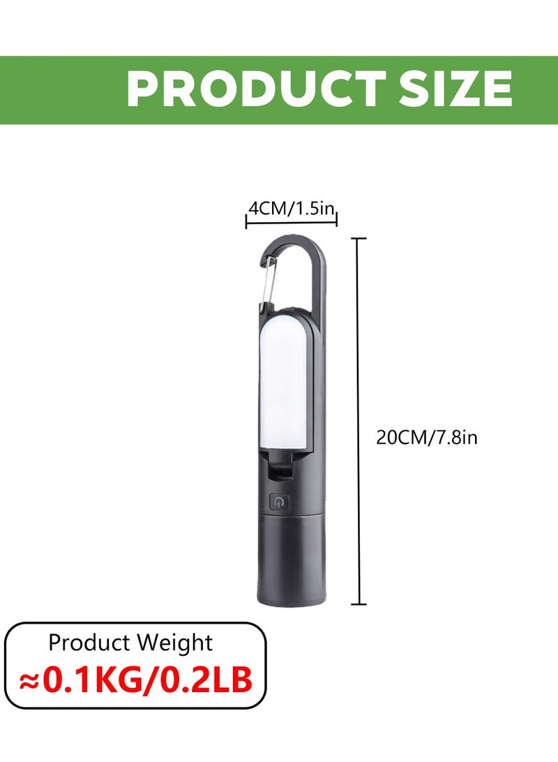 hilimse LED Camping Light, Foldable Rechargeable Camping Lantern with 600Ah Battery, Multifunctional Emergency Light with Flashlight, SOS Mode, Dual Light Sources, 4 - Gear Dimming for Camping, Fishing, Hiking, Travel - Image 2