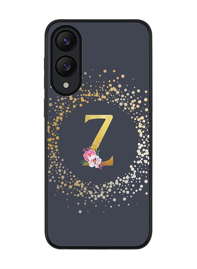 Stylizedd For Samsung Galaxy S25 Edge Case,Slim fit Camera Protection, Shockproof Thin Phone cover  - Custom Monogram Floral - Z  (Grey )