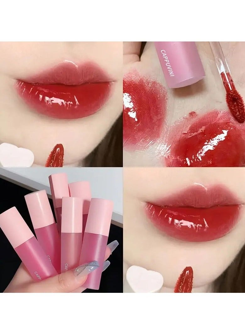 Cappuvini 1 PC High-Value Lipstick and Lip Gloss Set - Pink, Love, Honey, Milk, Tea - Plumping and Moisturizing Lip Glaze COLOR 01 - Image 1
