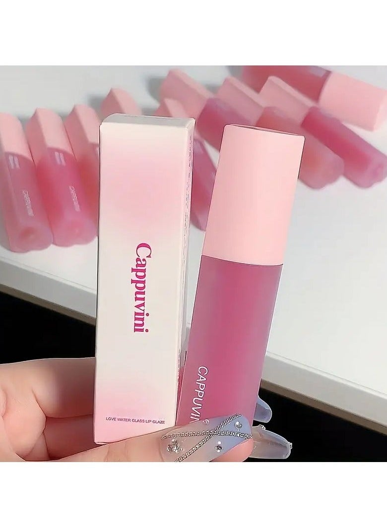 Cappuvini 1 PC High-Value Lipstick and Lip Gloss Set - Pink, Love, Honey, Milk, Tea - Plumping and Moisturizing Lip Glaze COLOR 01 - Image 2