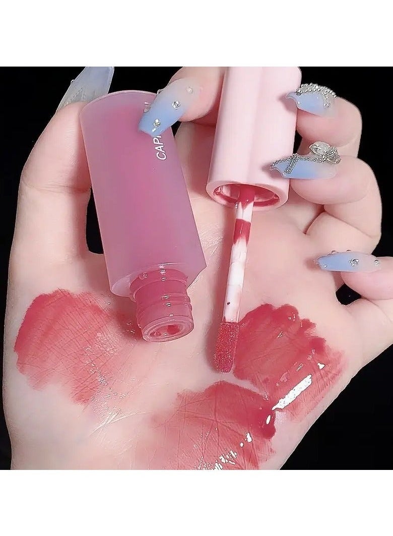 Cappuvini 1 PC High-Value Lipstick and Lip Gloss Set - Pink, Love, Honey, Milk, Tea - Plumping and Moisturizing Lip Glaze COLOR 01 - Image 3