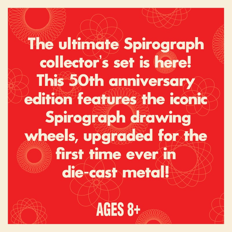 Spirograph Die-Cast Collectors Set â€“ Special Edition, Arts and Crafts, Kids Toys, Art Supplies, Craft Supplies, Drawing Kit, Spiral Art, Metal Gear Design Kit, Pens, Design Sheet Included, Ages 8+ - Image 3