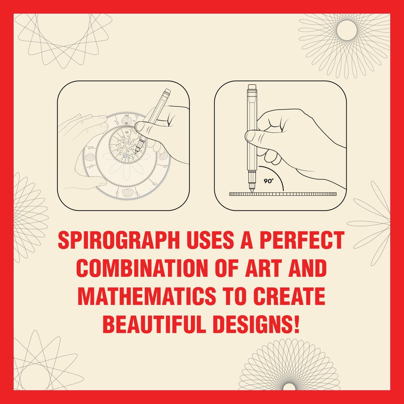 Spirograph Die-Cast Collectors Set â€“ Special Edition, Arts and Crafts, Kids Toys, Art Supplies, Craft Supplies, Drawing Kit, Spiral Art, Metal Gear Design Kit, Pens, Design Sheet Included, Ages 8+ - Image 4