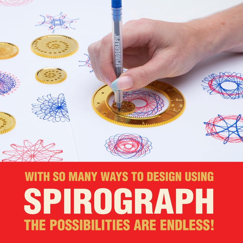 Spirograph Die-Cast Collectors Set â€“ Special Edition, Arts and Crafts, Kids Toys, Art Supplies, Craft Supplies, Drawing Kit, Spiral Art, Metal Gear Design Kit, Pens, Design Sheet Included, Ages 8+ - Image 2