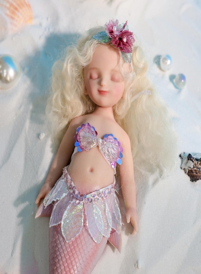 Cloveray 10-Inch Mermaid Platinum Silicone Baby Doll, Lifelike Full Body Silicone Dolls，Cute Newborn Baby Dolls for Stress Relief, Decoration, Gifts, Collectible (Pink) - Image 2