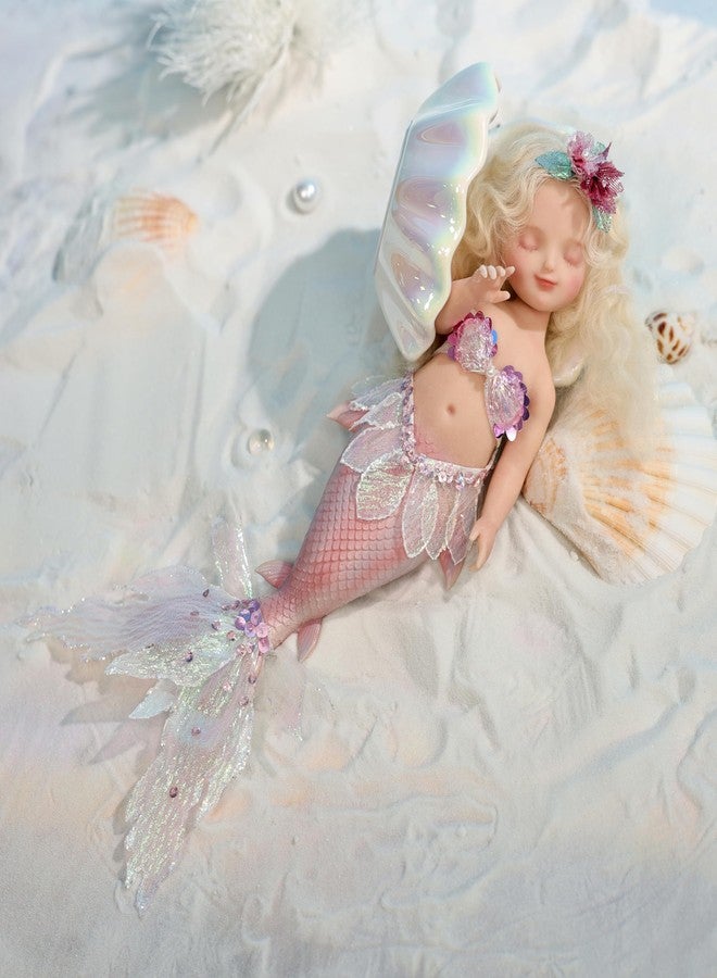 Cloveray 10-Inch Mermaid Platinum Silicone Baby Doll, Lifelike Full Body Silicone Dolls，Cute Newborn Baby Dolls for Stress Relief, Decoration, Gifts, Collectible (Pink) - Image 4