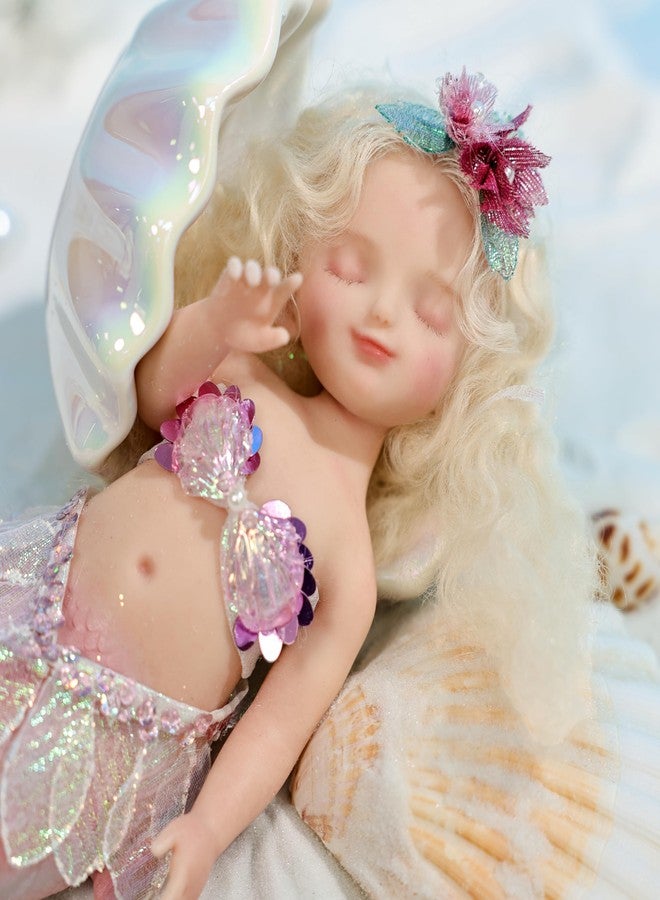 Cloveray 10-Inch Mermaid Platinum Silicone Baby Doll, Lifelike Full Body Silicone Dolls，Cute Newborn Baby Dolls for Stress Relief, Decoration, Gifts, Collectible (Pink) - Image 1