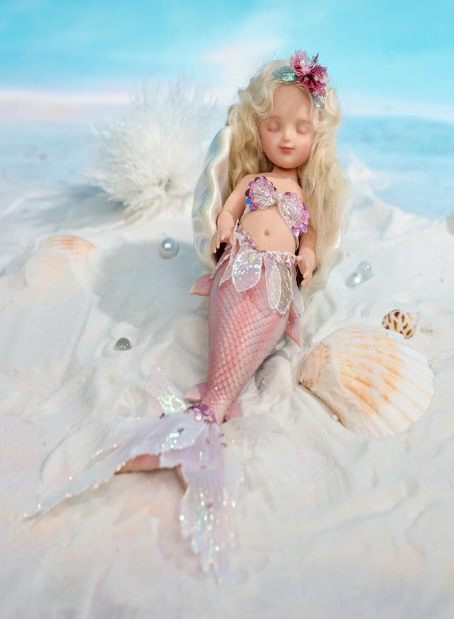 Cloveray 10-Inch Mermaid Platinum Silicone Baby Doll, Lifelike Full Body Silicone Dolls，Cute Newborn Baby Dolls for Stress Relief, Decoration, Gifts, Collectible (Pink) - Image 3