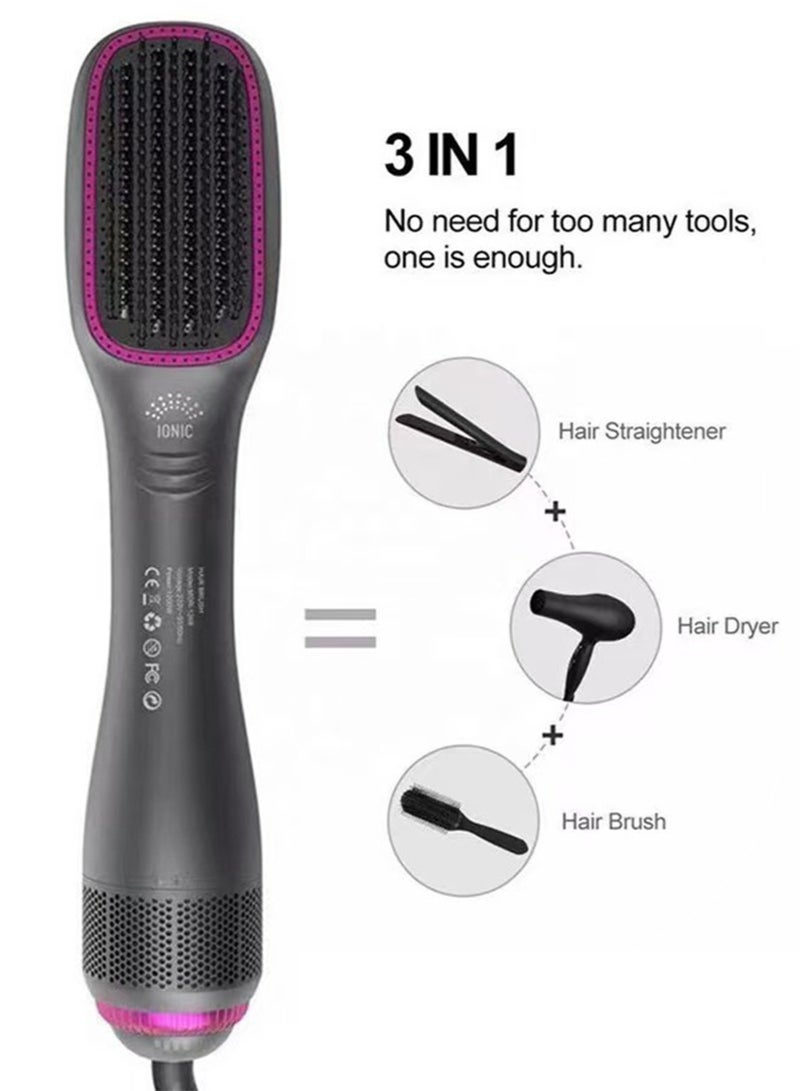 3 in 1 Hair Dryer Brush & Straightener Brush, Professional 1200W Powerful Ceramic Tourmaline Ionic One Step Hair Dryer, 3 Heat/2 Speed Hair Styler for All Hair Types - Image 2
