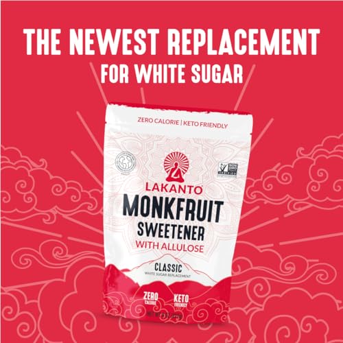 Lakanto Classic Monk Fruit Sweetener With Allulose, White Sugar Substitute From Monk Fruit Extract for Baking, Coffee & Tea, Gluten Free, Zero Calorie, Low Carb, Non GMO, Keto, Classic White, 8 OZ Bag - Image 5