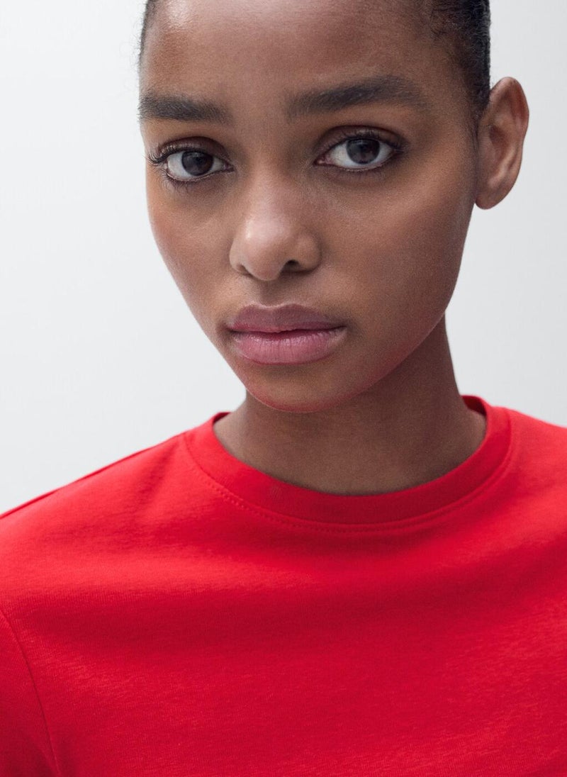 MANGO Fitted Cotton T-Shirt  - Image 3