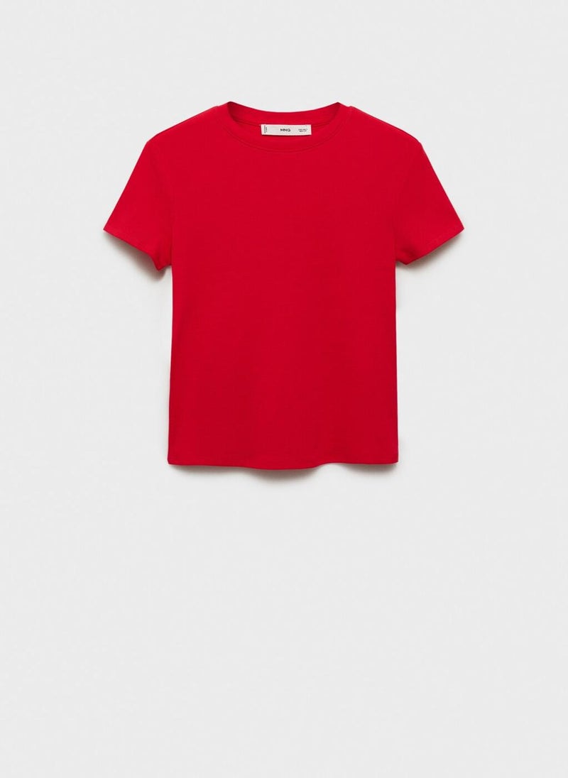 MANGO Fitted Cotton T-Shirt  - Image 5