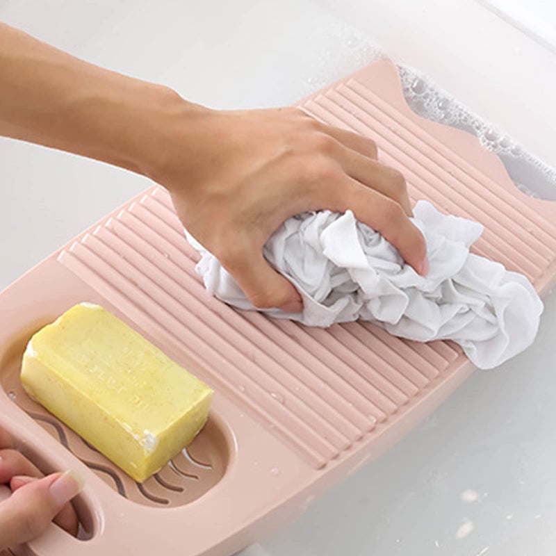 Cansybil Non-Slip Laundry Washing Board, Household Washboard, Hand Wash Board, Manual Wash Clothes Laundry Pad Scrubbing Board for Household(15.7x8.07x1.06inches) (B-Light Pink) - Image 4