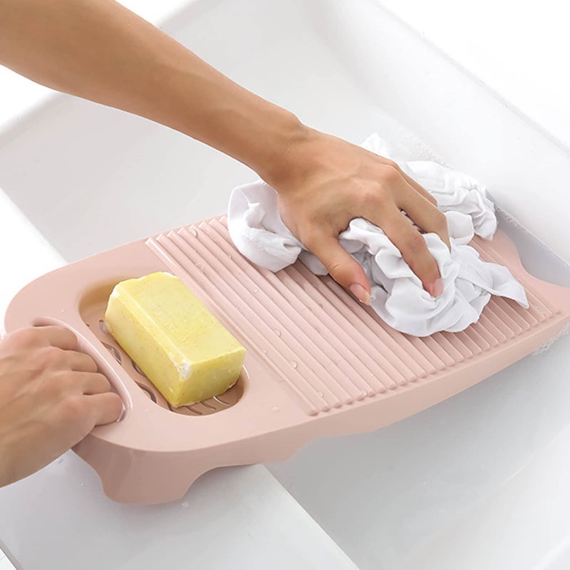 Cansybil Non-Slip Laundry Washing Board, Household Washboard, Hand Wash Board, Manual Wash Clothes Laundry Pad Scrubbing Board for Household(15.7x8.07x1.06inches) (B-Light Pink) - Image 5