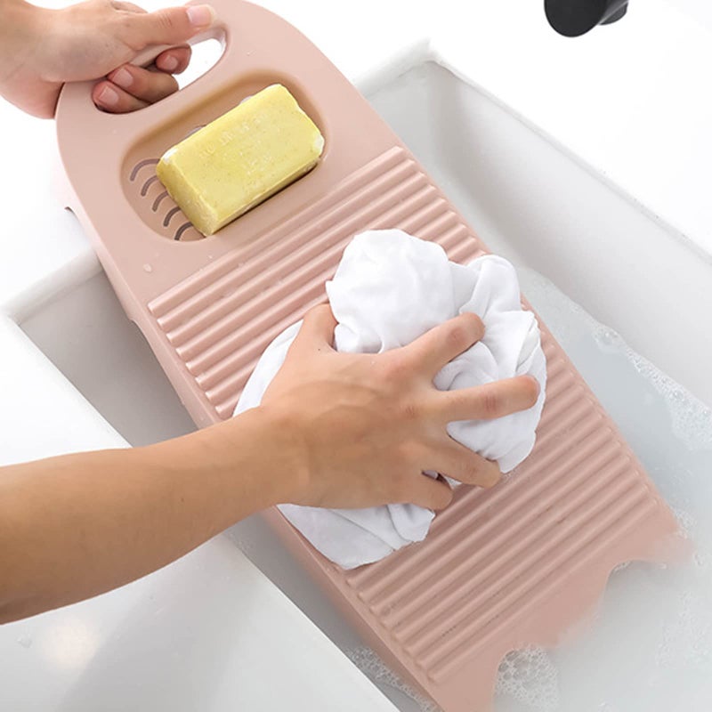 Cansybil Non-Slip Laundry Washing Board, Household Washboard, Hand Wash Board, Manual Wash Clothes Laundry Pad Scrubbing Board for Household(15.7x8.07x1.06inches) (B-Light Pink) - Image 3
