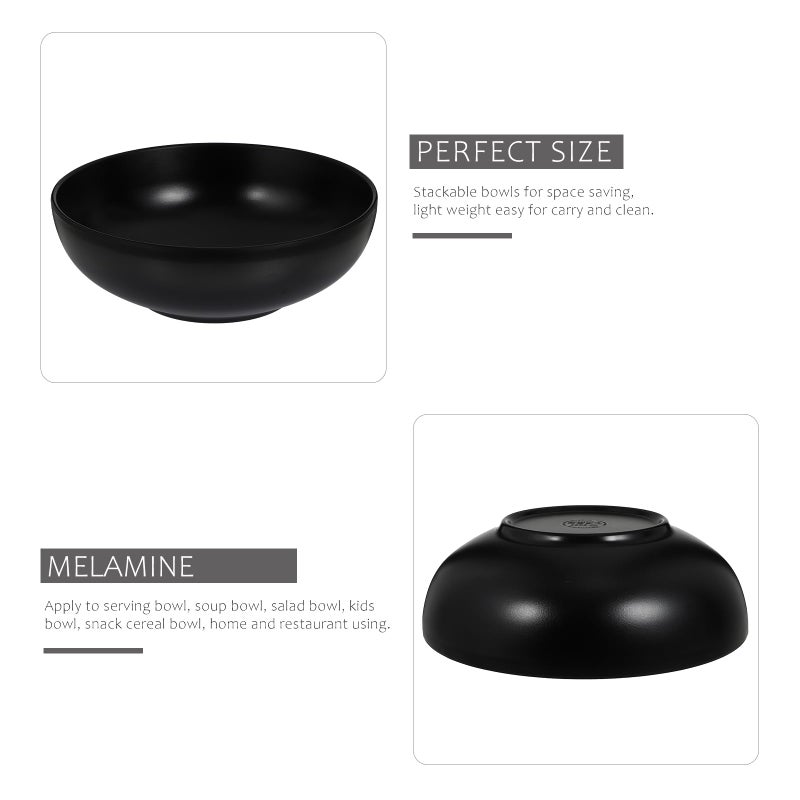 DOITOOL Black Bowl 8 46 Inch Imitation Porcelain Ramen Large Serving Bowl for Soup Salad Noodles Pasta - Microwave & Dishwasher Safe Generous 55 Oz - Image 4