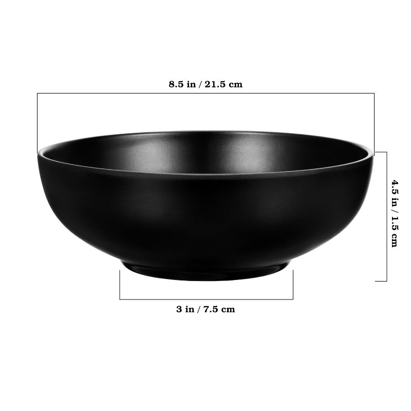 DOITOOL Black Bowl 8 46 Inch Imitation Porcelain Ramen Large Serving Bowl for Soup Salad Noodles Pasta - Microwave & Dishwasher Safe Generous 55 Oz - Image 3