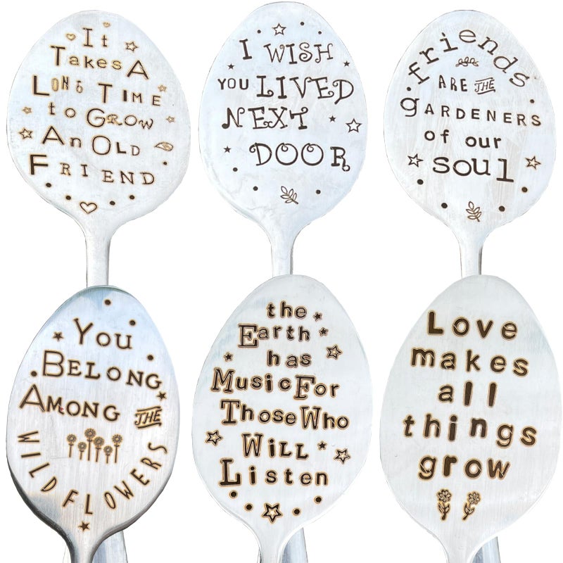 PLWalker Garden Friendship Gift for Women Gardeners, Plant Marker Stake Label Sign Tag, Gardening Gifts for Woman Plant Lovers, Metal Garden Decoration (Grow an Old Friend-B) - Image 5
