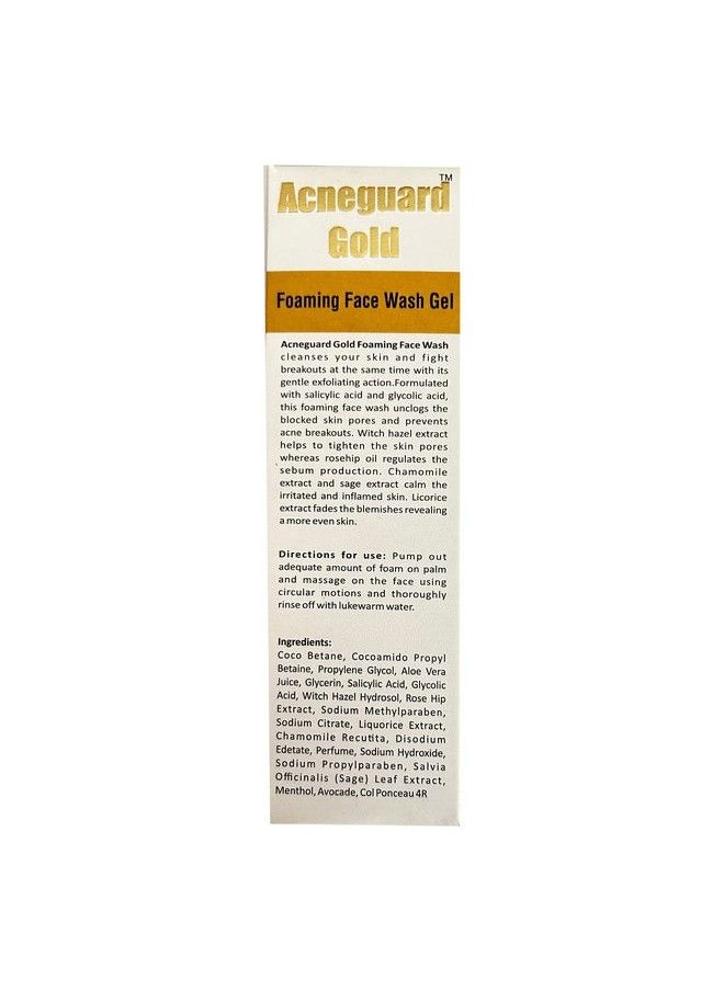 PIL Acneguard Gold Foaming Face Wash Gel ; With Goodness Of Natural Ingredients ; Clears Clogged Pores Acne Pimples Black & Whiteheads ; Lightens Blemishes ; Trusted By Users (150Ml)  - Image 3