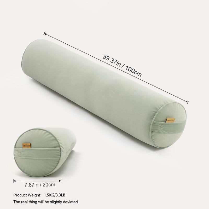Ailuteie Body Pillow for Adults,Long Round Pillow,Big Cylindrical Pillow,Large Full Bolster Pillows for Side Sleepers (Celadon Green, 39.37"*7.87") - Image 2