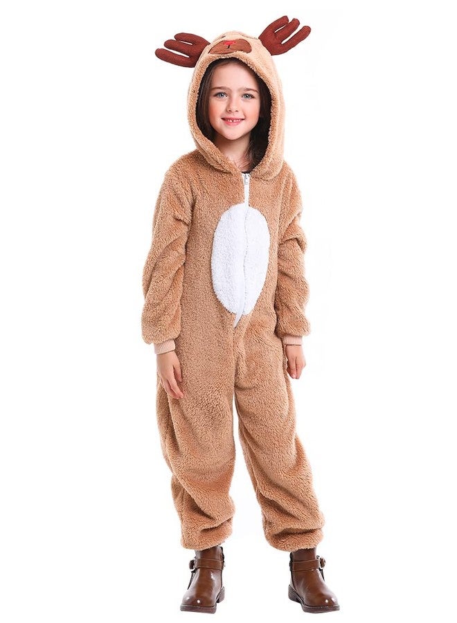 Seasons Christmas Costume Reindeer Child Costume Unisex Deer Animal Onesie Party Jumpsuit (XL) - Image 3