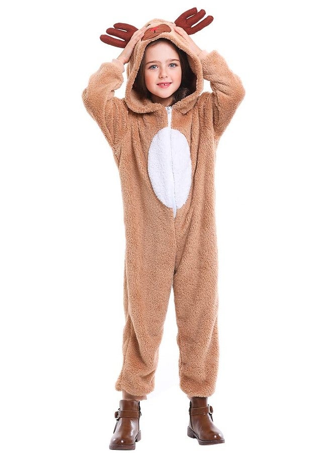 Seasons Christmas Costume Reindeer Child Costume Unisex Deer Animal Onesie Party Jumpsuit (XL) - Image 1