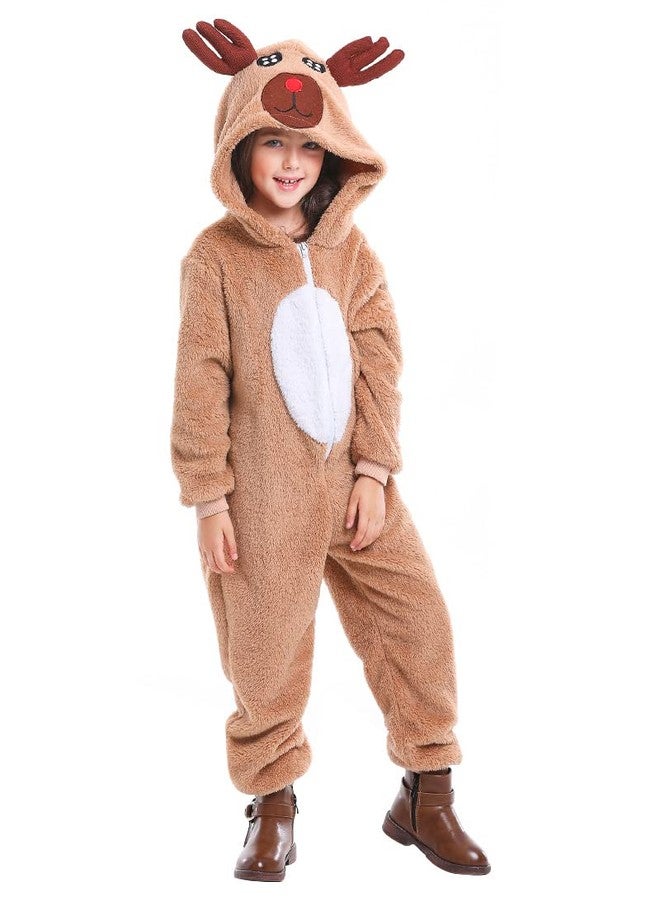 Seasons Christmas Costume Reindeer Child Costume Unisex Deer Animal Onesie Party Jumpsuit (XL) - Image 2