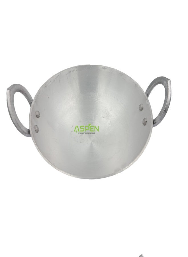ASPEN Combo 2 Multipurpose Use Aluminium Kadai/Fry Pan/Thick Bottom Fry Pan - 8 inch and 10 inch - Image 3