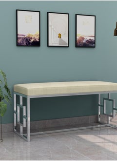 RIGID Steel Cleo Stainless Steel Bench with Padded Cushion Seat  56x121x48cm  - Image 1