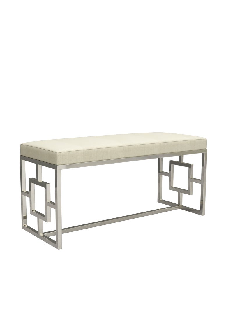 RIGID Steel Cleo Stainless Steel Bench with Padded Cushion Seat  56x121x48cm  - Image 2