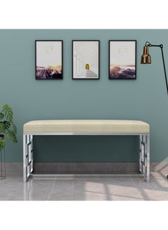 RIGID Steel Cleo Stainless Steel Bench with Padded Cushion Seat  56x121x48cm  - Image 4