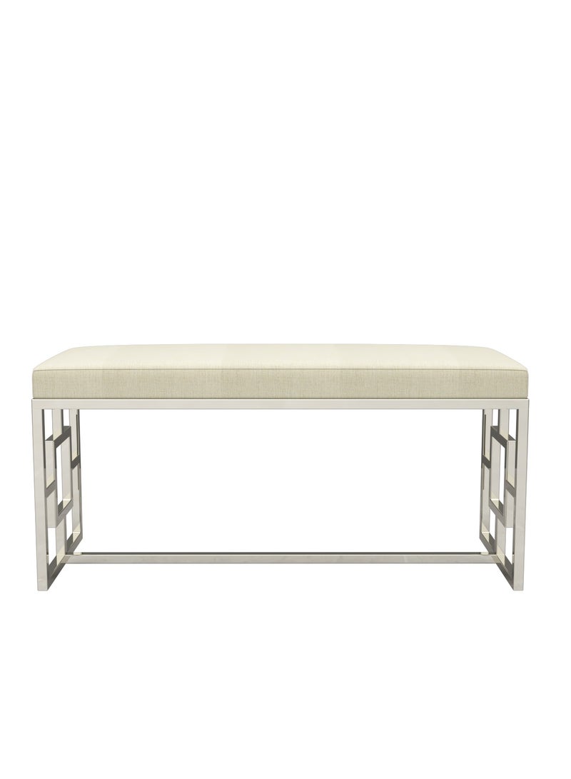 RIGID Steel Cleo Stainless Steel Bench with Padded Cushion Seat  56x121x48cm  - Image 3