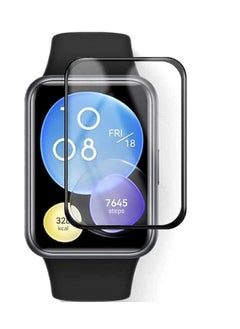 ماركة غير محددة طبقة حماية منحنية من الألياف الناعمة لساعة Huawei Watch Fit ملحقات غطاء واقي الشاشة الكاملة للساعة الذكية 