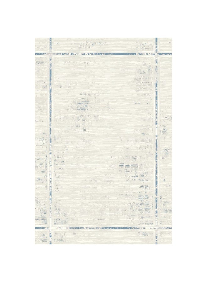 DANUBE HOME Urbana Contemporary Rug  | Washable Contemporary Rugs Style | Polypropylene + Polyester Area Rug Floor Covering | Indoor Carpet For Living Room Dining Bedroom 200X300cm-White Blue - Image 4