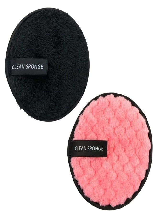 VEDETIC MultiColor Reusable Face Cleansing Sponge Makeup Puff | Double Layer Deep Cleansing Washing Pad & Exfoliating Removal Sponge For Face, Eyes, Lipstick (Pack Of 2) - Image 1