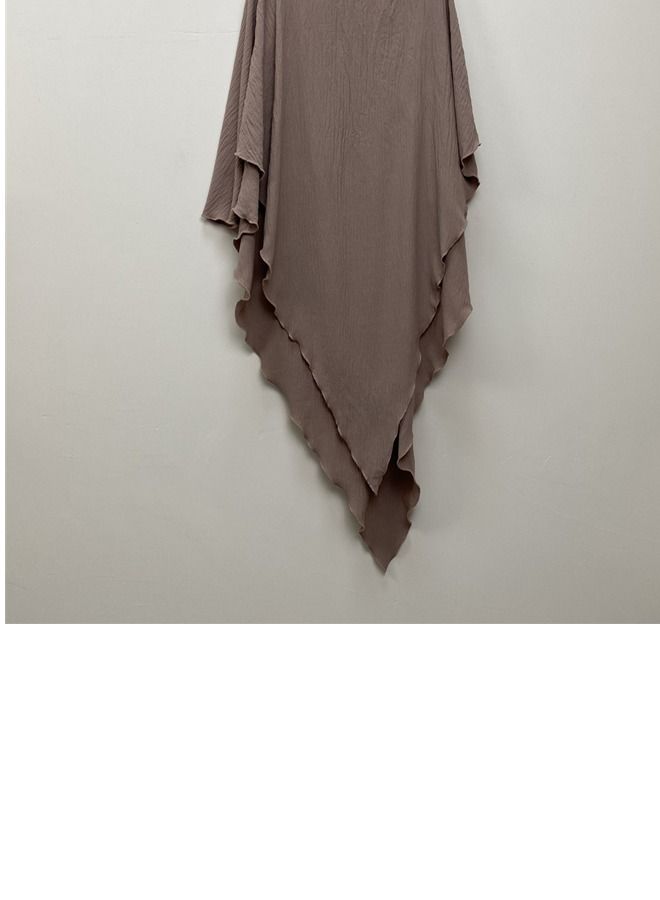 Loquat Simple And Fashionable Solid Color Scarf Reddish Brown  - Image 3