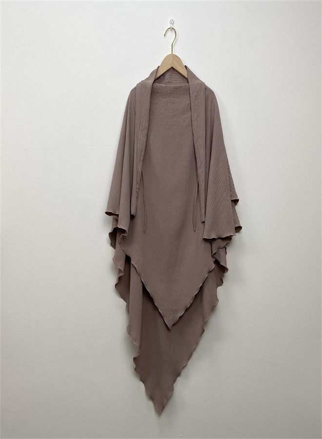 Loquat Simple And Fashionable Solid Color Scarf Reddish Brown  - Image 2