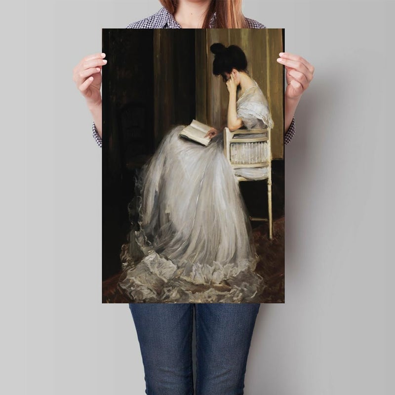 uoyien Vintage French Woman Reading Portraits Oil Painting Canvas Wall Art Famous Artwork Dark Academia Aesthetic 19th Century Antique Poster Prints 24x36in Unframed - Image 2