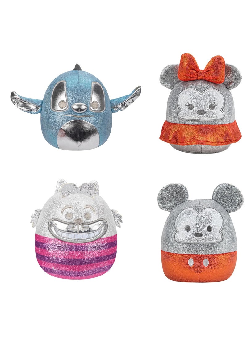 Squishmallows D100 4 Pack, 5-Inch Plush 4-Pack Box Set, Glittery Head Plush, Soft Polyester Stuffed Toy - Image 1