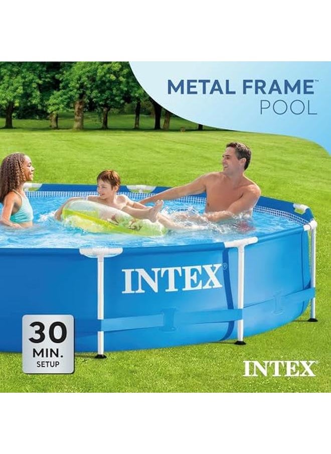 INTEX - Metal Frame 1718 Gallon Capacity Above Ground Pool Blue 12 Foot X 30 Inches 28210Eh - Image 1