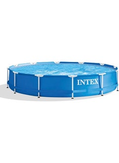 Metal Frame 1718 Gallon Capacity Above Ground Pool Blue 12 Foot X 30 Inches 28210Eh