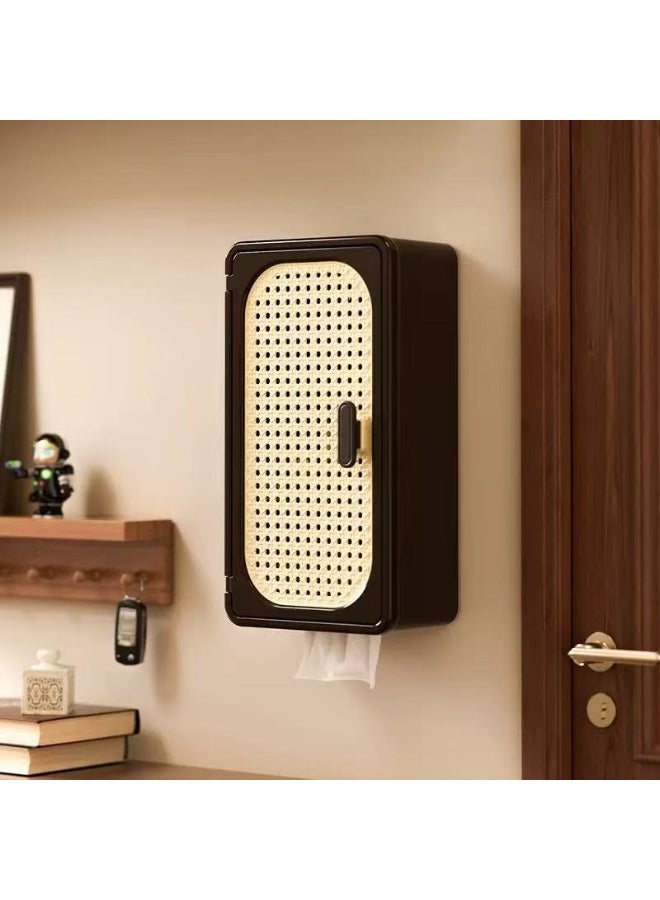 This is a small storage cabinet that can be stuck and hung on the wall. It can be used to store various items such as cosmetics, tissues, tea bags, etc. It has a small door that can be closed when not in use, which looks very beautiful. - Image 2