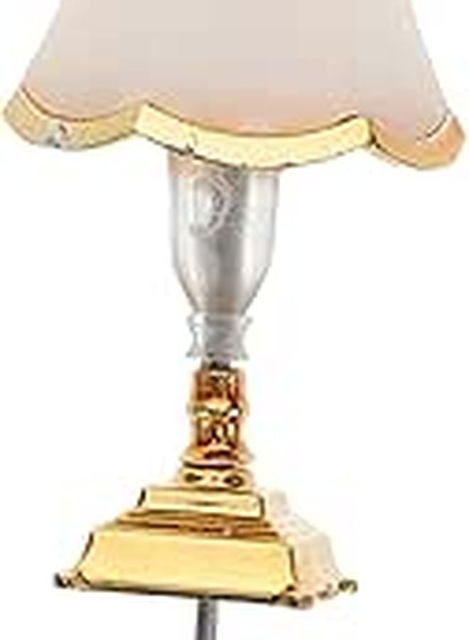 Miniature LED Desk Lamp Vintage Style Nightstand Light For Dollhouse DIY Models - Image 1