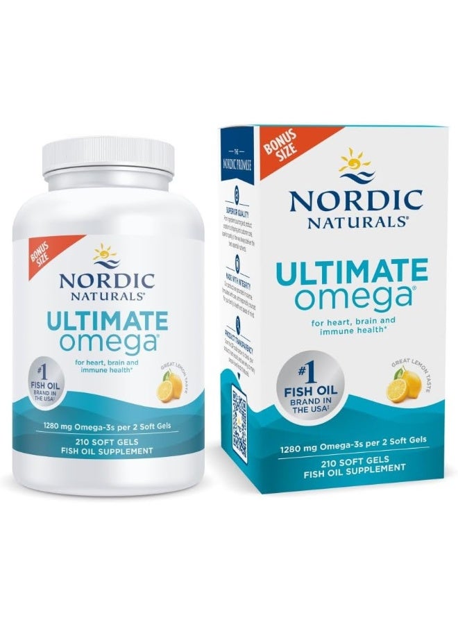 Nordic Naturals Ultimate Omega Fish Oil Supplement -210 Softgels - Image 1