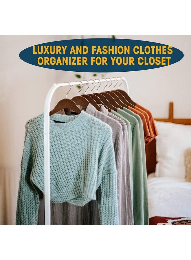 WHISKET Solid Wood Hangers,Premium Wood Hangers with 360-Degree Rotatable Hook and Notches, Natural, Heavy Duty Wood Hangers for Coats, Suits, Jackets, Closet (Walnut, 24) - Image 2