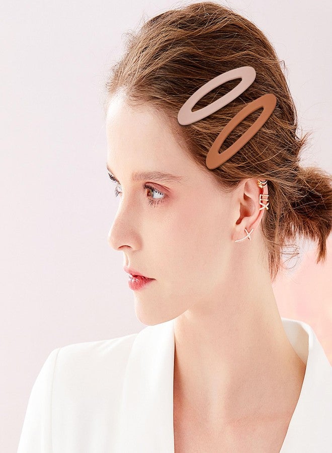 Aswewamt 14 Pcs 3.35 Inch Oval Snap Hair Clips Matte Large Hair Barrettes Water Drop Shape Hair Pins Fancy Ellipse Hair Grips Decorative Hair Styling Accessories for Thick Thin Fine Hair Women Girls - Image 3