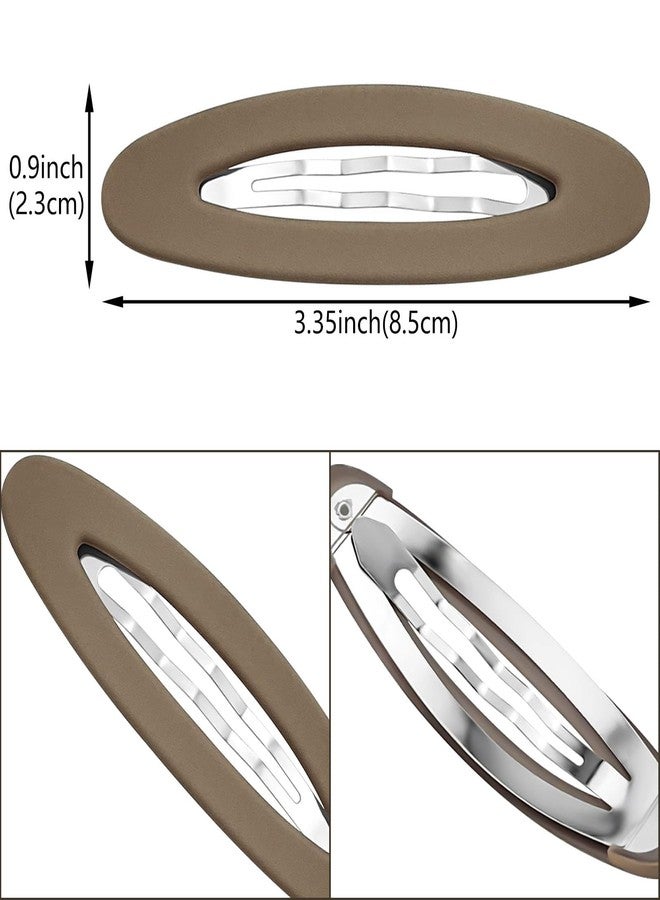 Aswewamt 14 Pcs 3.35 Inch Oval Snap Hair Clips Matte Large Hair Barrettes Water Drop Shape Hair Pins Fancy Ellipse Hair Grips Decorative Hair Styling Accessories for Thick Thin Fine Hair Women Girls - Image 2
