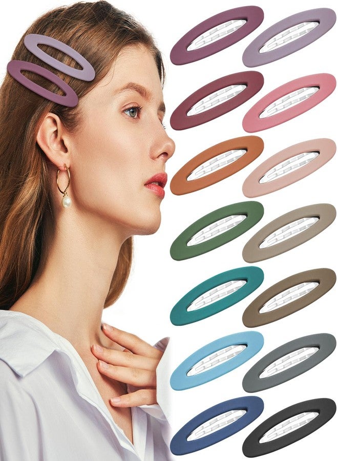Aswewamt 14 Pcs 3.35 Inch Oval Snap Hair Clips Matte Large Hair Barrettes Water Drop Shape Hair Pins Fancy Ellipse Hair Grips Decorative Hair Styling Accessories for Thick Thin Fine Hair Women Girls - Image 1